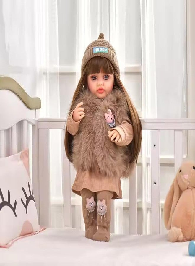 RABJET دمية طفل حديث الولادة واقعية من رابجيت، مقاس 22 بوصة، مصنوعة من السيليكون الناعم، هدية مثالية للفتيات من عمر 3 سنوات فما فوق (متعددة الألوان). - Image 4